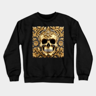 Skull Baroque 3D Jewelry Rococo Gold Bling Floral Crewneck Sweatshirt